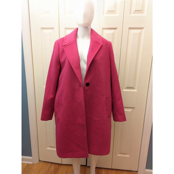 Tahari Coat Womens Size XL Wool Blend Barbiecore Fall Winter Business Casual - Picture 3 of 16